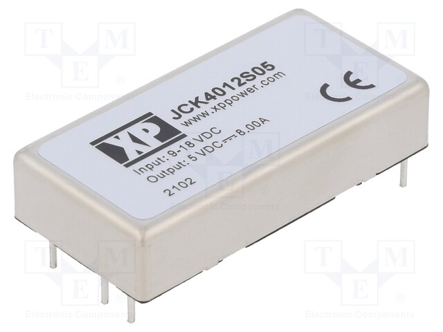 Isolated Board Mount DC/DC Converter, 2:1 Input, ITE, 1 Output, 40 W, 5 V, 8 A