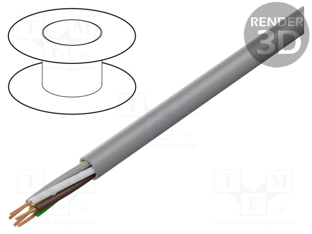 Wire: control cable; chainflex® CF130.UL; 5x0,34mm2; PVC; grey