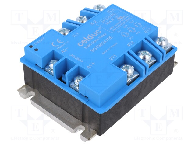 Relay: solid state; Ucntrl: 4÷32VDC; 50A; 24÷520VAC; 3-phase; IP20