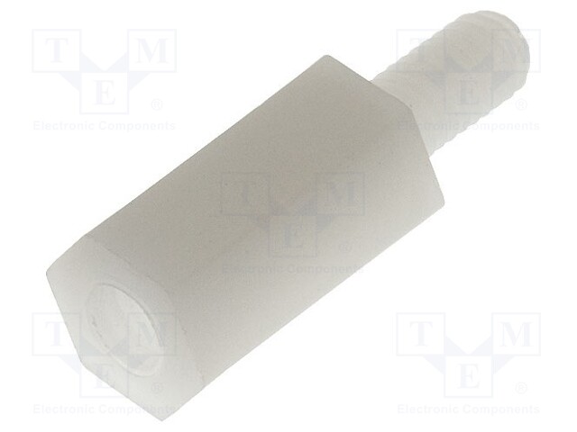 Screwed spacer sleeve; hexagonal; polyamide; M3; M3; 10mm