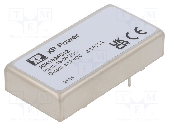 Converter: DC/DC; 15W; Uout: 12VDC; Uout2: -12VDC; OUT: 2