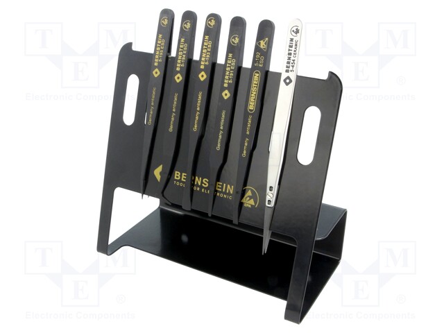 Set of tweezers; ESD; Pcs: 7; Works with: BRN-5-090-0; 460g