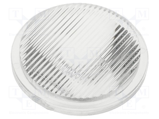 LED lens; round; colourless; 15/45°