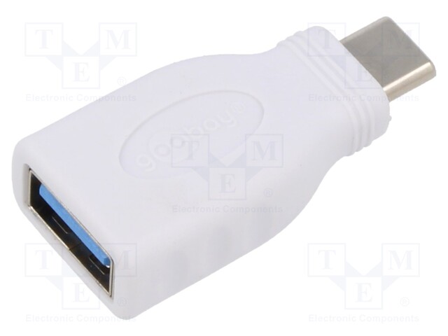 Adapter; OTG,USB 3.0; USB A socket,USB C plug; white