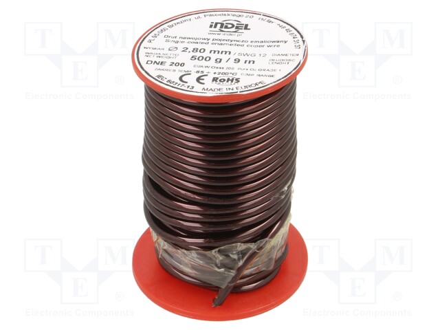 Coil wire; single coated enamelled; 2.8mm; 500g; -65÷200°C