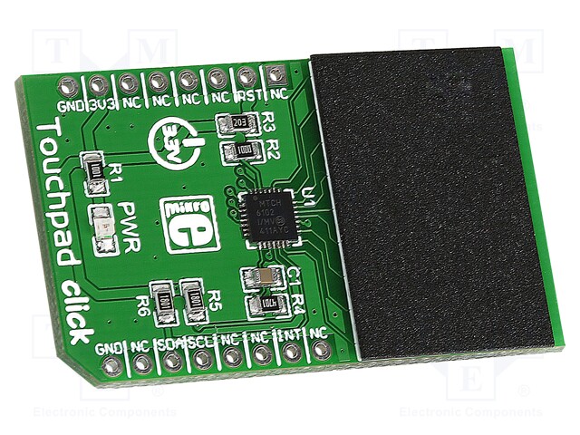 Click board; touchpad; I2C; MTCH6102; mikroBUS connector; 3.3VDC