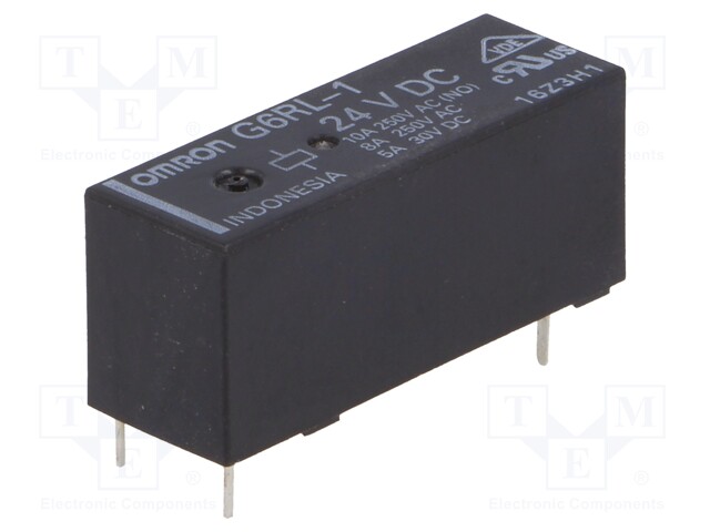 Relay: electromagnetic; SPDT; Ucoil: 24VDC; 8A/250VAC; 5A/30VDC