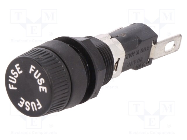 Fuse holder; cylindrical fuses; 6,3x32mm; 16A; 250V; -40÷85°C