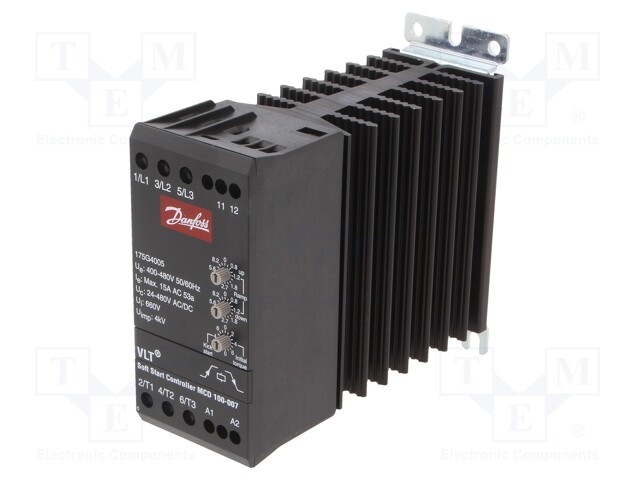 Module: soft-start; Usup: 400÷480VAC; DIN; 24÷480VDC; 7.5kW; 15A