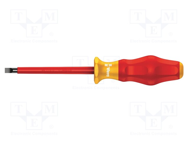 Screwdriver; insulated; slot; 2,5x0,4mm; Blade length: 80mm; 1kVAC