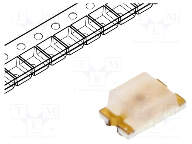 LED; SMD; 0805; orange; 2.8÷8mcd; 2x1.25x0.8mm; 170°; 2.2÷2.6V; 20mA