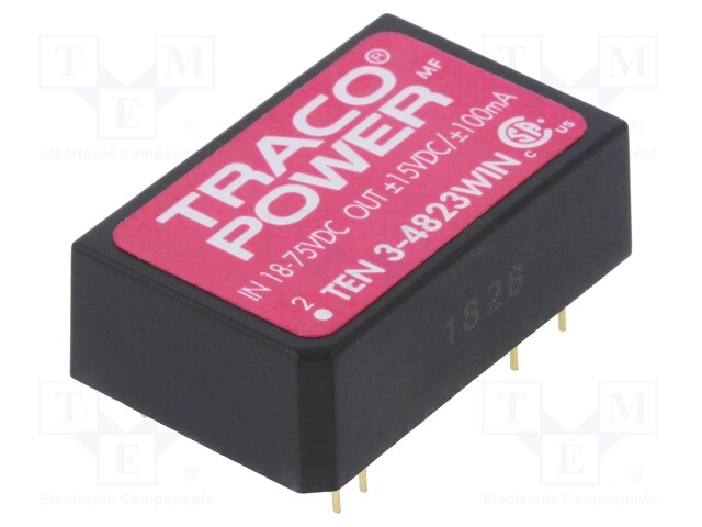 Converter: DC/DC; 3W; Uin: 18÷75V; Uout: 15VDC; Uout2: -15VDC; DIP24