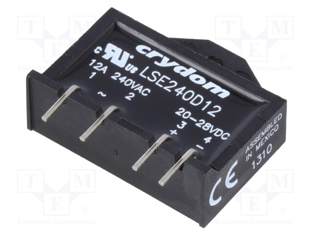 Relay: solid state; Ucntrl: 20÷28VDC; 12A; 24÷280VAC; THT; SIP