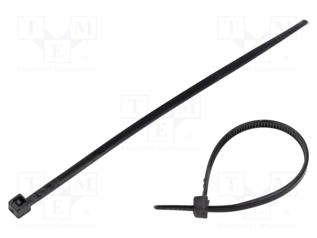 Cable tie; L: 100mm; W: 2.5mm; polyamide; black; 100pcs; -35÷85°C