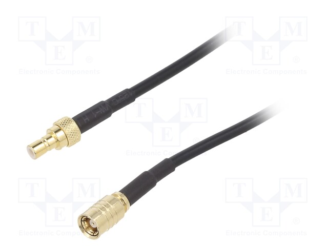 Cable; 3m; SMB female,SMB male; black; straight,angled