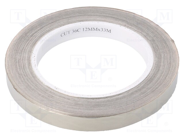 Tape: electrically conductive; W: 12mm; L: 33m; D: 0.08mm; -40÷120°C