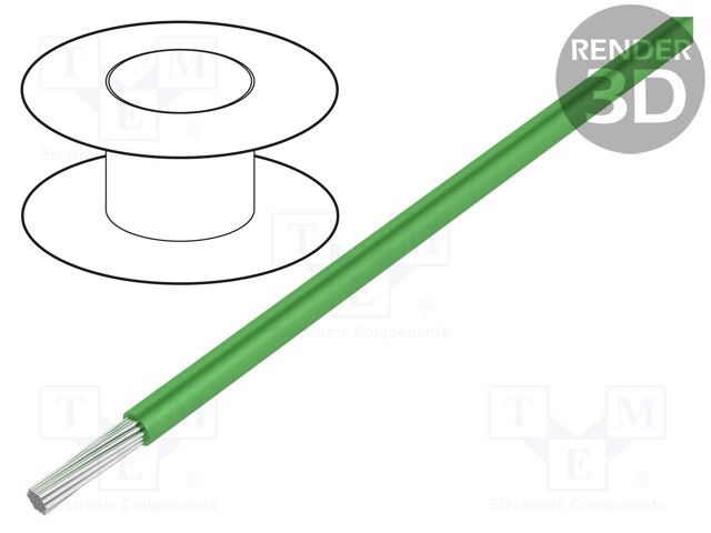 Wire; ÖLFLEX® HEAT 180 SiF; stranded; Cu; 1.5mm2; silicone; green