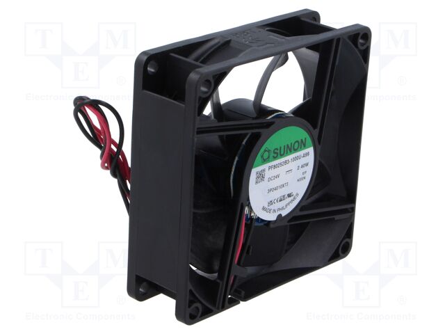 Fan: DC; axial; 24VDC; 80x80x25mm; 90.05m3/h; 42.5dBA; ball bearing