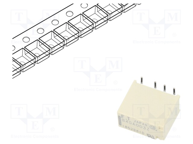 Relay: electromagnetic; DPDT; Ucoil: 3VDC; 0.3A/125VAC; 1A/30VDC