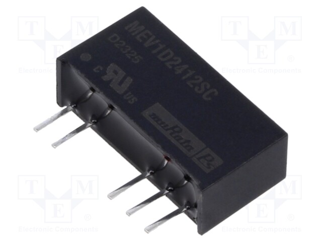 Isolated Board Mount DC/DC Converter, ITE, 2 Output, 1 W, 12 V, 42 mA, -12 V