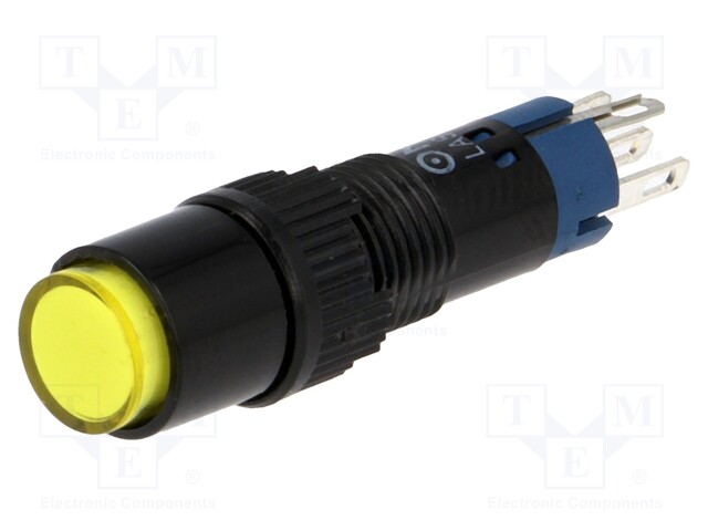 Switch: push-button; Pos: 2; SPDT; 0.5A/250VAC; 1A/24VDC; yellow