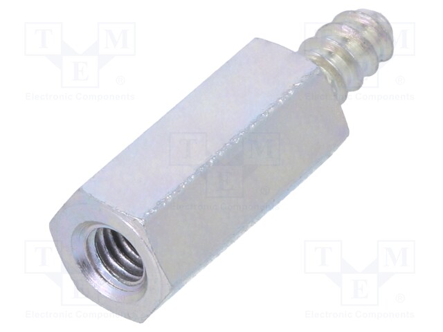 Screwed spacer sleeve; Int.thread: M3; 12mm; Ext.thread: ST2,9