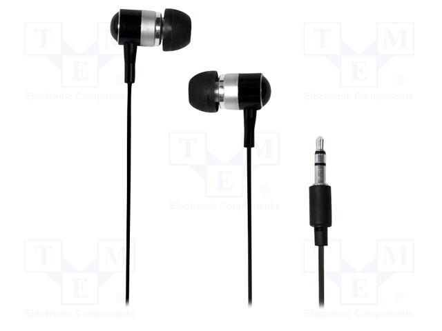 Headphones; black; Jack 3,5mm; 0.05÷18kHz; 109dB; 1.1m