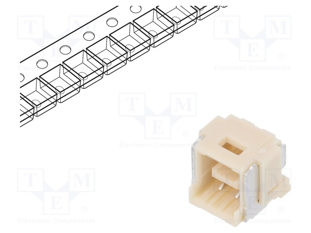 Socket; wire-board; male; CLIK-Mate; 2mm; PIN: 2; SMT; 3A; Layout: 1x2