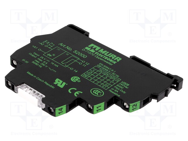 Relay: interface; SPDT; Ucoil: 24VDC; 6A; 6A/250VAC; 6A/20VDC; IP20