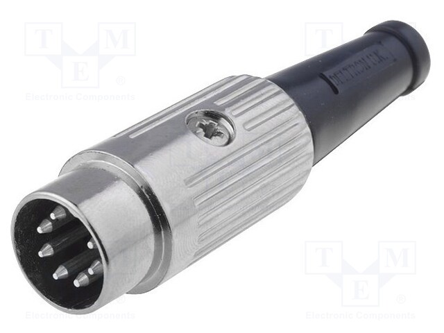 Plug; DIN; male; PIN: 7; Layout: 270°; straight; for cable; soldering