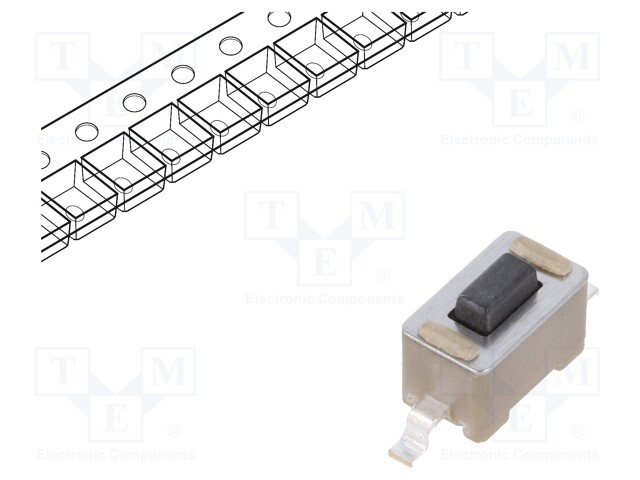 Microswitch TACT; SPST-NO; Pos: 2; 0.05A/12VDC; SMT; 1.77N; 4.3mm