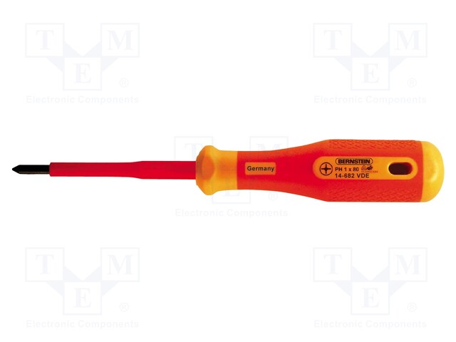 Screwdriver; insulated; Phillips; PH1; Blade length: 80mm