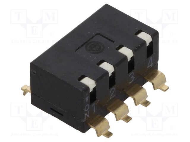 Switch: DIP-SWITCH; Poles number: 4; ON-OFF; 0.025A/24VDC; Pos: 2