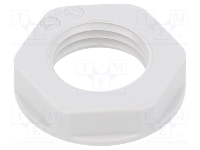 Nut; PG7; polystyrene; 19mm; light grey; -20÷70°C; Thread: PG