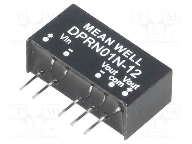 Converter: DC/DC; 1W; Uin: 22.8÷26.4V; Uout: 12VDC; Uout2: -12VDC