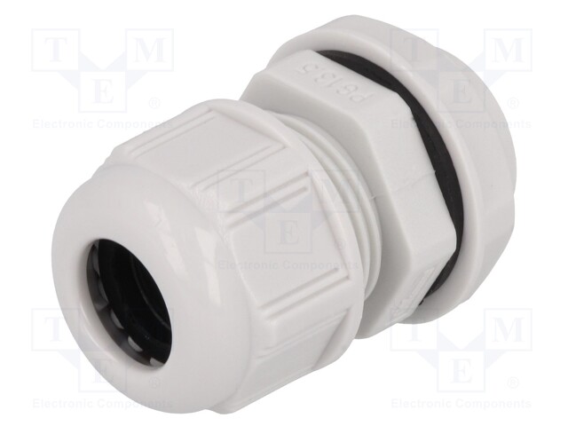 Cable gland; PG13,5; IP68; Mat: polyamide; light grey; UL94V-2