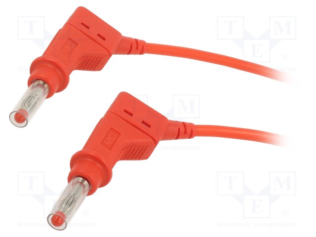 Test lead; 19A; banana plug 4mm,both sides; Len: 1.5m; red