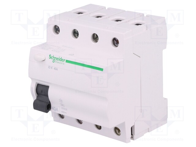 RCD breaker; Inom: 40A; Ires: 300mA; Poles: 4; 400V; Mounting: DIN