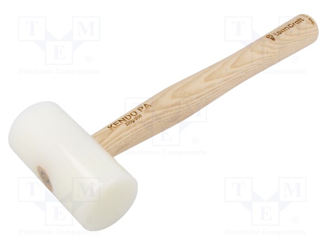 Hammer; 240g; 50mm; round; polyamide; wood (ash); KENDO