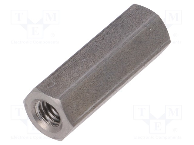 Screwed spacer sleeve; Int.thread: M6; 30mm; hexagonal