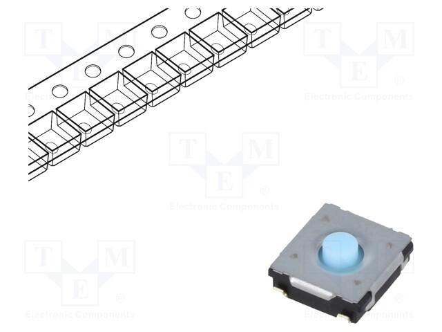 Microswitch TACT; SPST; Pos: 2; 0.02A/15VDC; SMT; none; 0.6N; 2.5mm