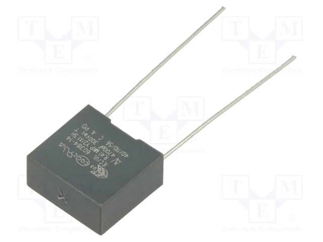 Capacitor: polypropylene; Y2; 4.7nF; 10mm; ±10%; 13x12x6mm; 300VAC