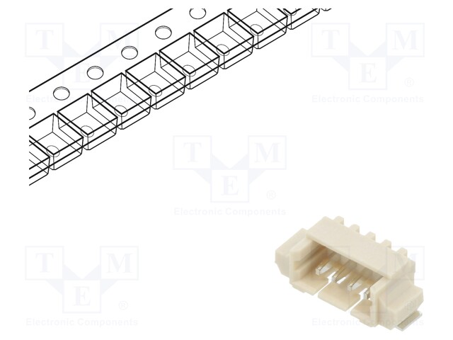 Socket; wire-board; male; 1.25mm; PIN: 4; SMT; 125V; 1A; tinned