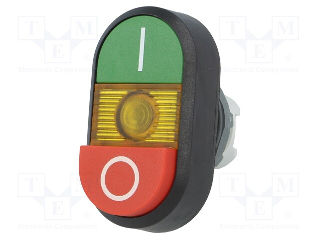 Switch: double; Stabl.pos: 1; 22mm; green-red; Illumin: MLB-1; IP66