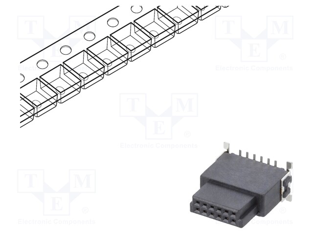 Connector: PCB to PCB; female; PIN: 12; 1.27mm; -55÷125°C; UL94V-0