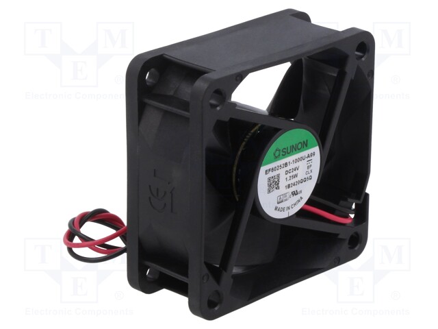 Fan: DC; axial; 24VDC; 60x60x25mm; 39.93m3/h; 35.1dBA; ball bearing