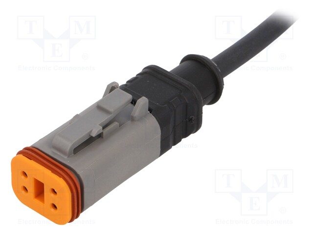 Connection lead; DT06-4S; PIN: 4; straight; 5m; plug; 48VAC; 8A