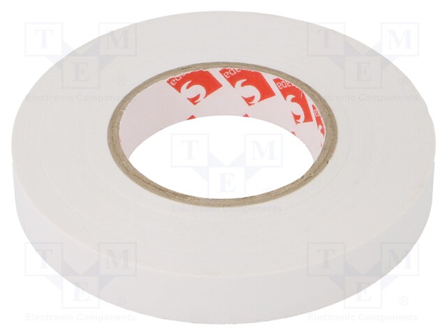 Tape: electrical insulating; W: 12mm; L: 33m; Thk: 0.13mm; white