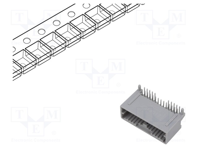 Connector: automotive; Mini50; socket; male; PIN: 24; tinned; THT