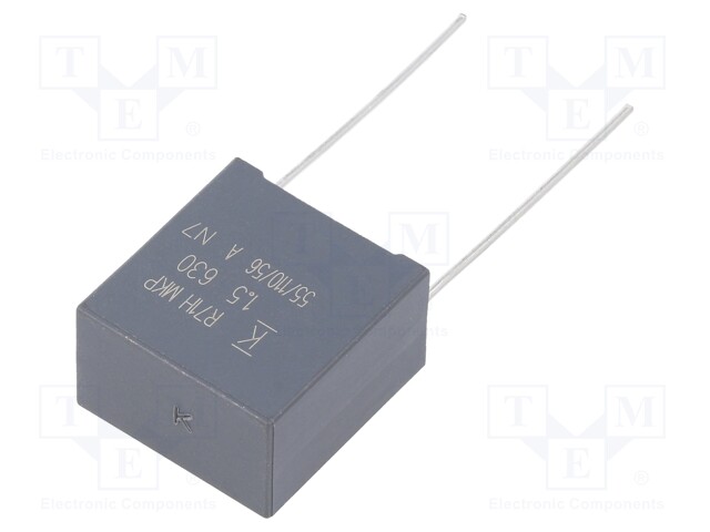 Capacitor: polypropylene; 1.5uF; 15mm; ±10%; 18x19x11mm; -40÷110°C